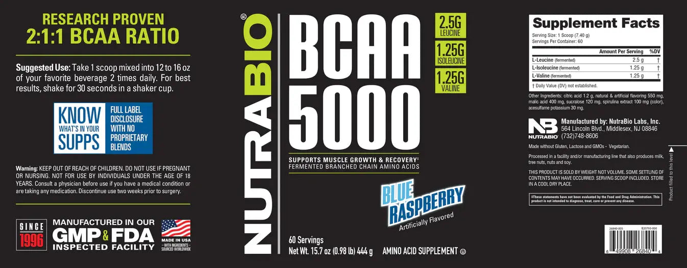 BCAA 5000 Powder Fitness Rabbi