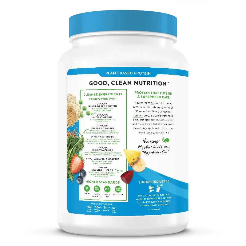 Organic Protein™ & Superfoods Plant Based Protein Powder Fitness Rabbi
